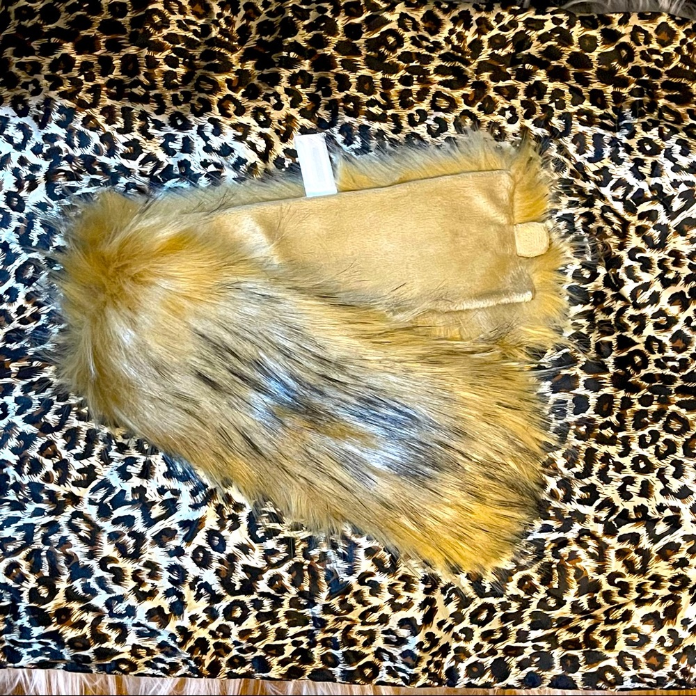 BEIGE/MULTI FAUX FUR HEAD WRAP